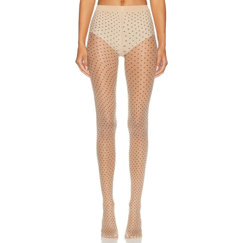 Wolford Multicolored Dot Tights in Fairly Light & Black